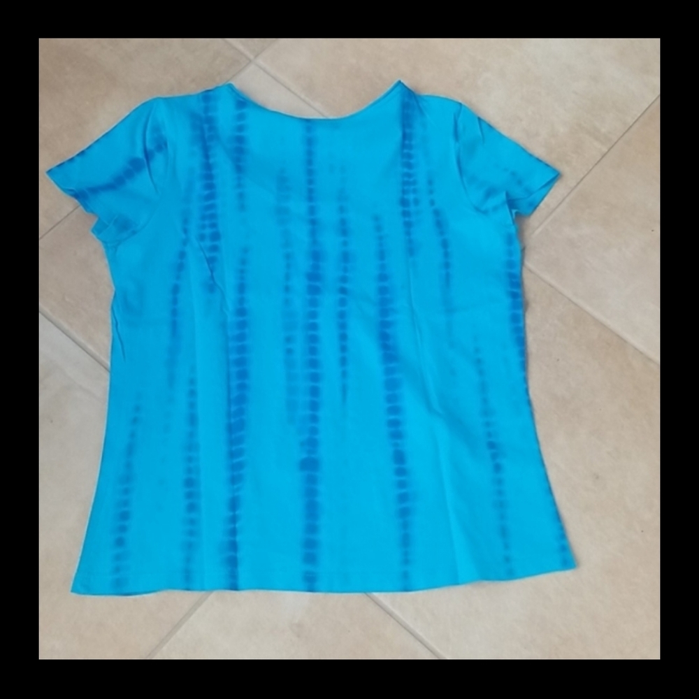 Chicos teal sequin cotton tee medium - Picture 11 of 11